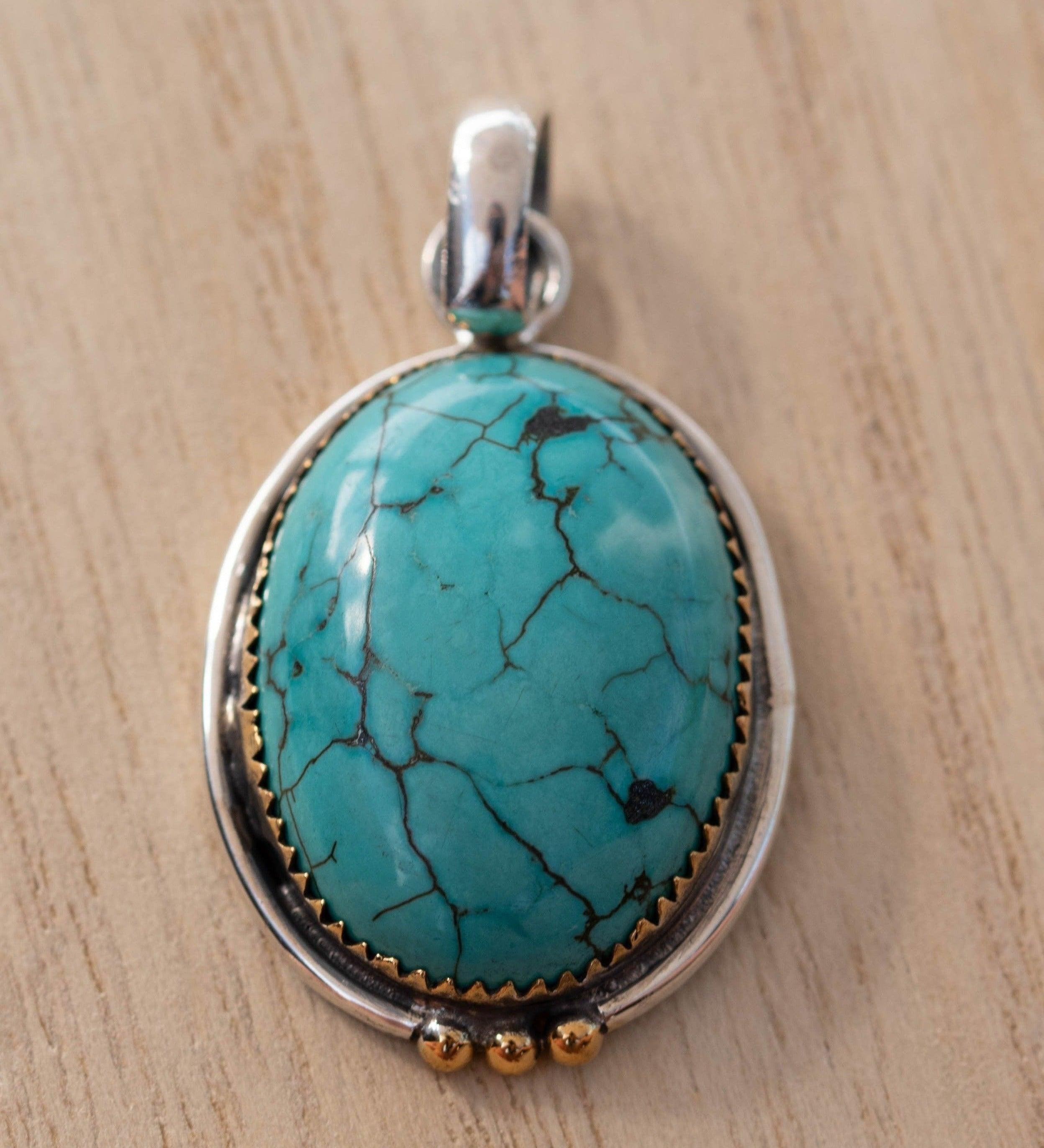Turquoise Pendant ~ Sterling Silver 925 ~ MP001 - Maresia Jewelry