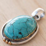 Turquoise Pendant ~ Sterling Silver 925 ~ MP001 - Maresia Jewelry