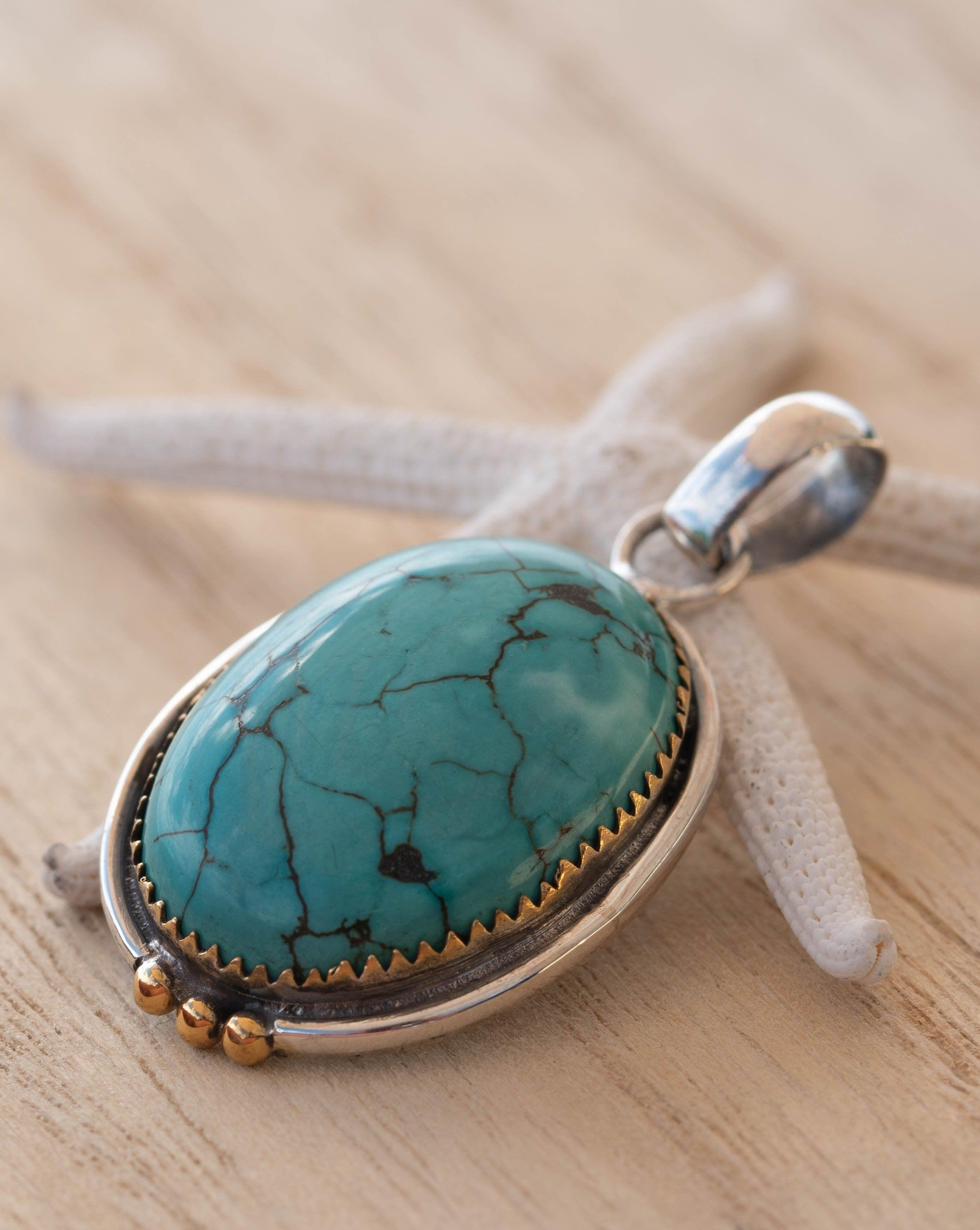 Turquoise Pendant ~ Sterling Silver 925 ~ MP001 - Maresia Jewelry