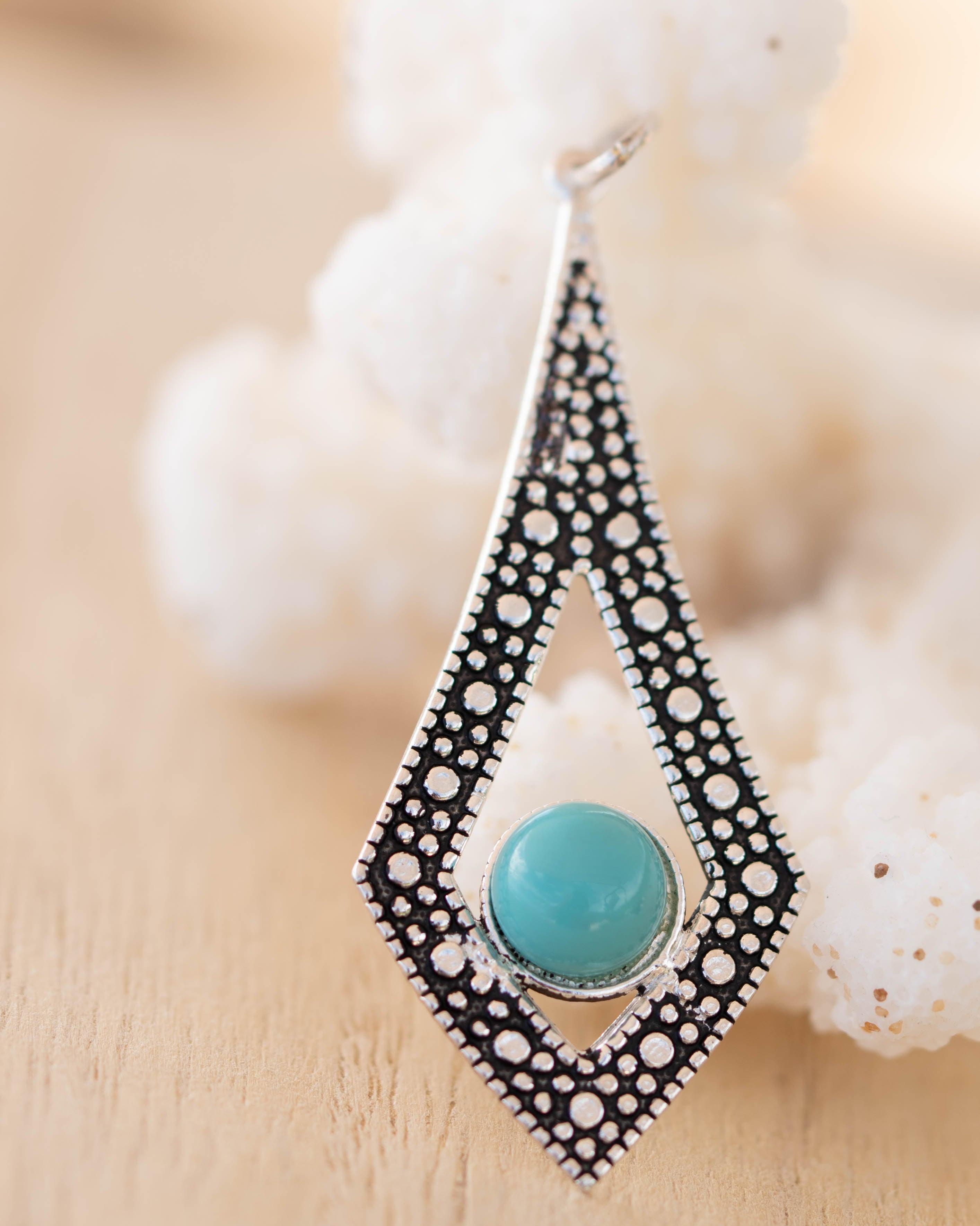 Turquoise Pendant ~ Sterling Silver 925 SMP037 - Maresia Jewelry