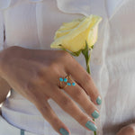 Turquoise Ring ~ 18k Gold Plated ~ MR025A - Maresia Jewelry