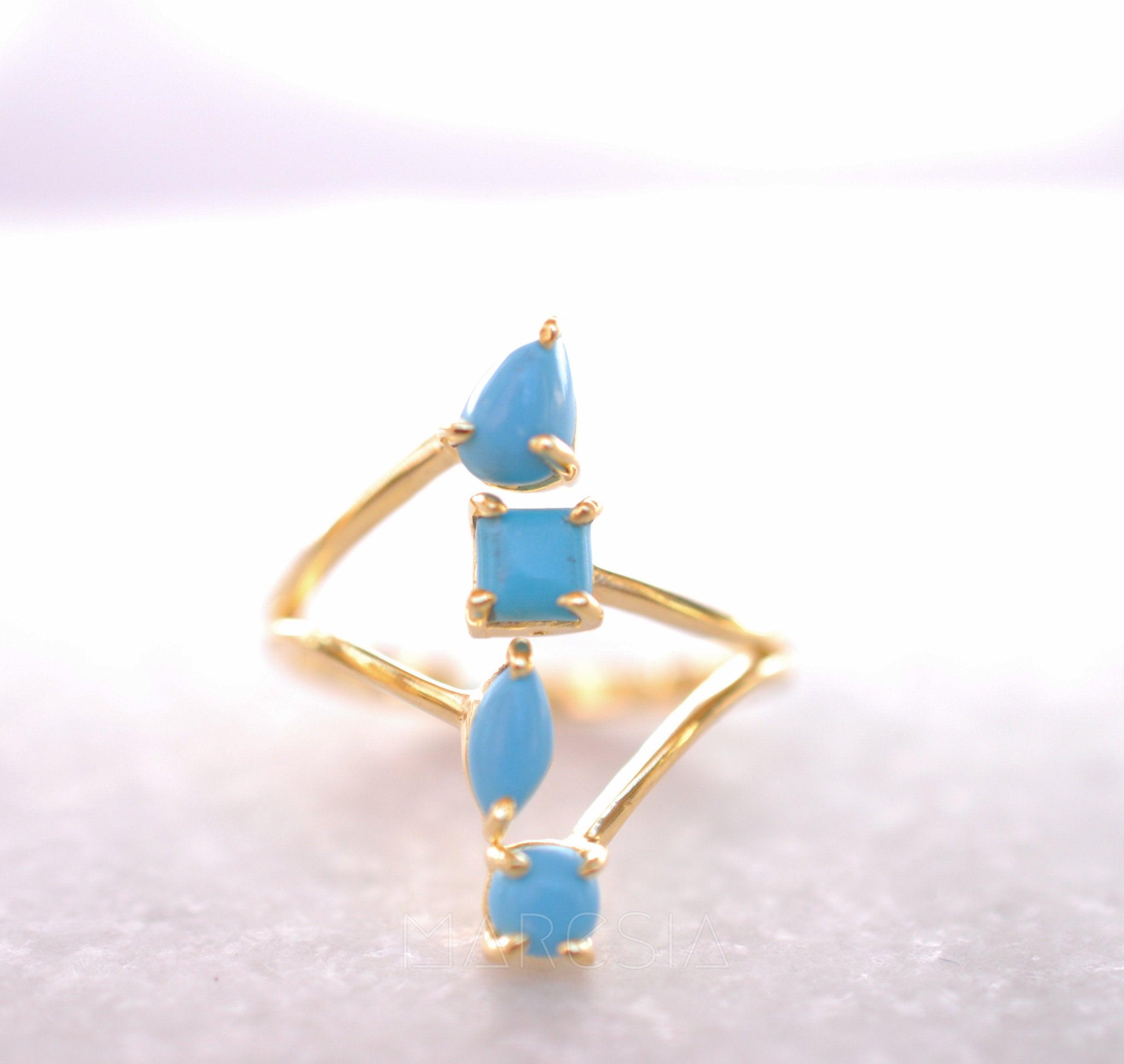 Turquoise Ring ~ 18k Gold Plated ~ MR025A - Maresia Jewelry