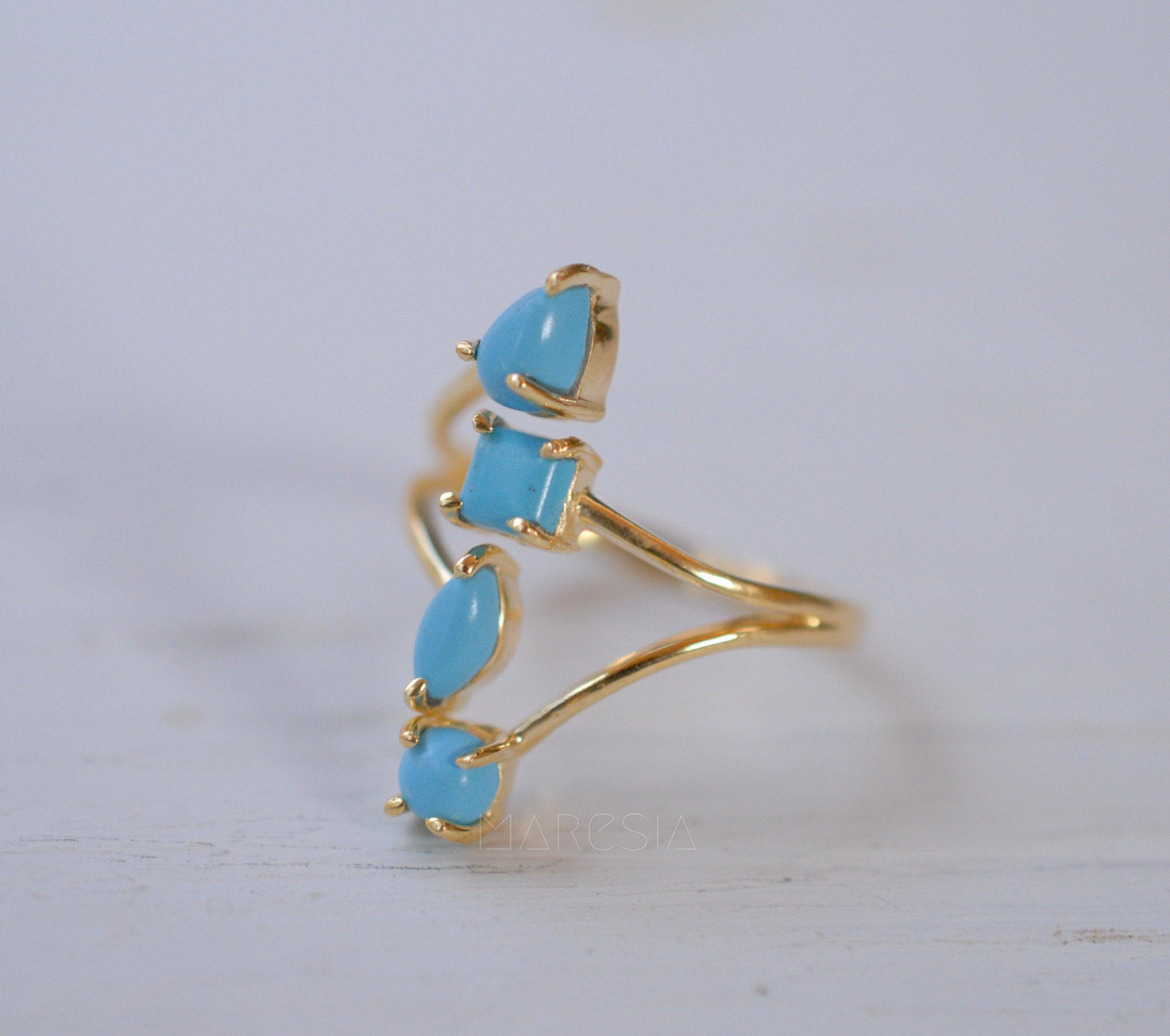 Turquoise Ring ~ 18k Gold Plated ~ MR025A - Maresia Jewelry