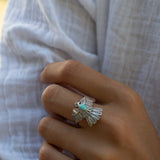 Turquoise Ring ~ Eagle Bird Ring ~ Sterling Silver 925 ~Handmade ~ Statement ~ Bohemian ~Jewelry ~Gift ~Gemstone~December Birthstone~MR337