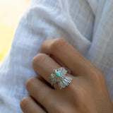 Turquoise Ring ~ Eagle Bird Ring ~ Sterling Silver 925 ~Handmade ~ Statement ~ Bohemian ~Jewelry ~Gift ~Gemstone~December Birthstone~MR337