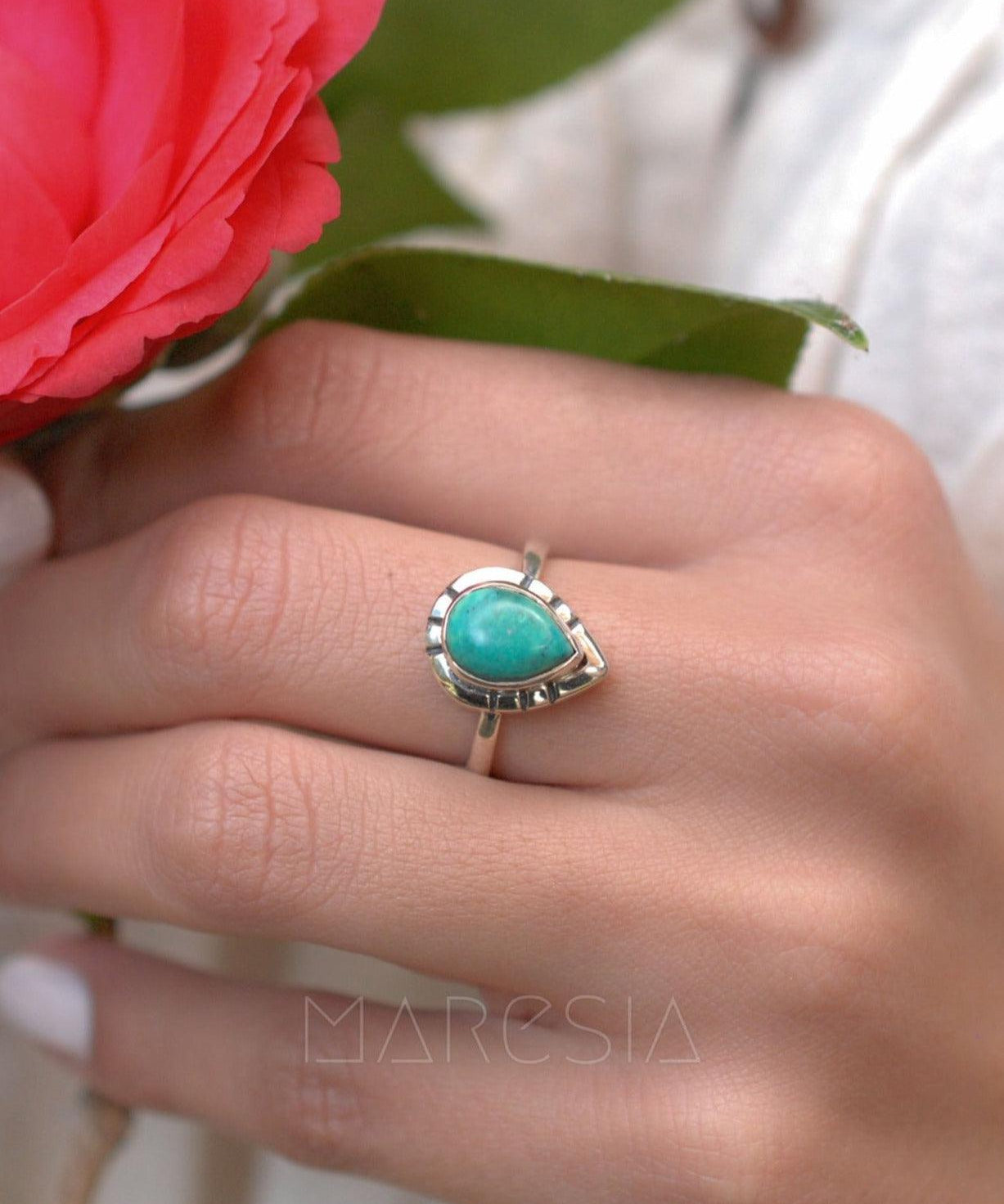 Turquoise Ring ~ Sterling Silver 925 ~MR008 - Maresia Jewelry