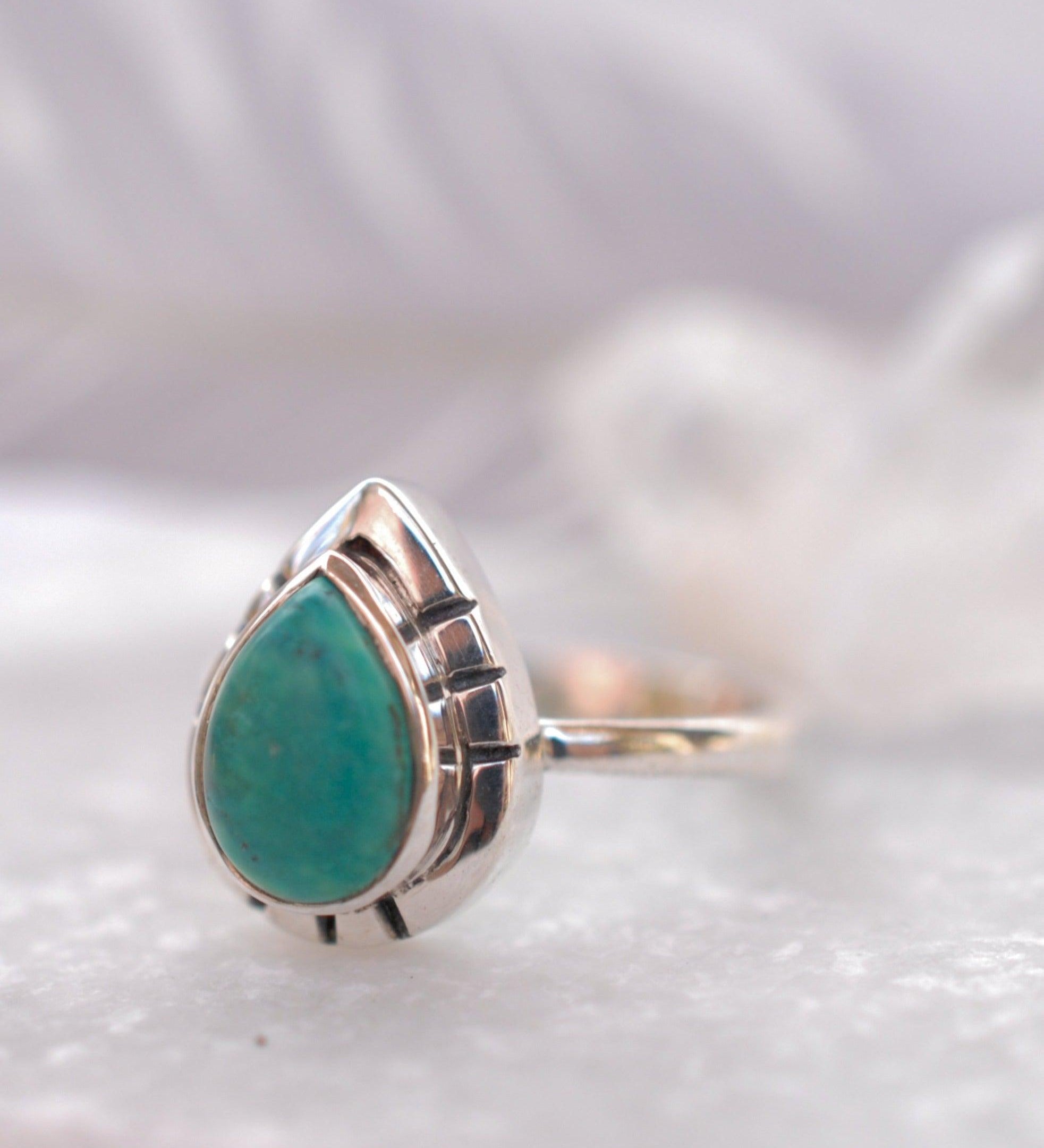 Turquoise Ring ~ Sterling Silver 925 ~MR008 - Maresia Jewelry