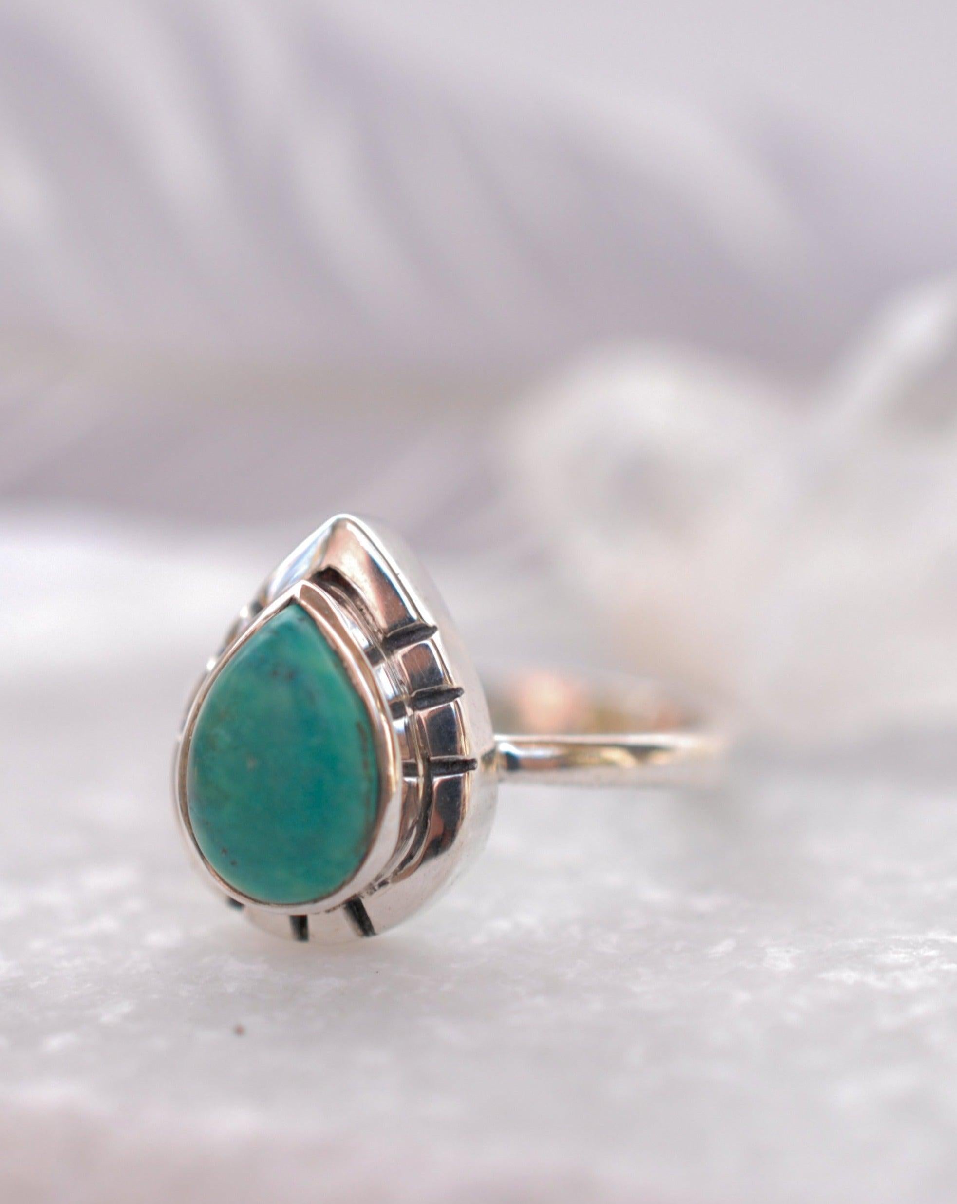 Turquoise Ring ~ Sterling Silver 925 ~MR008 - Maresia Jewelry