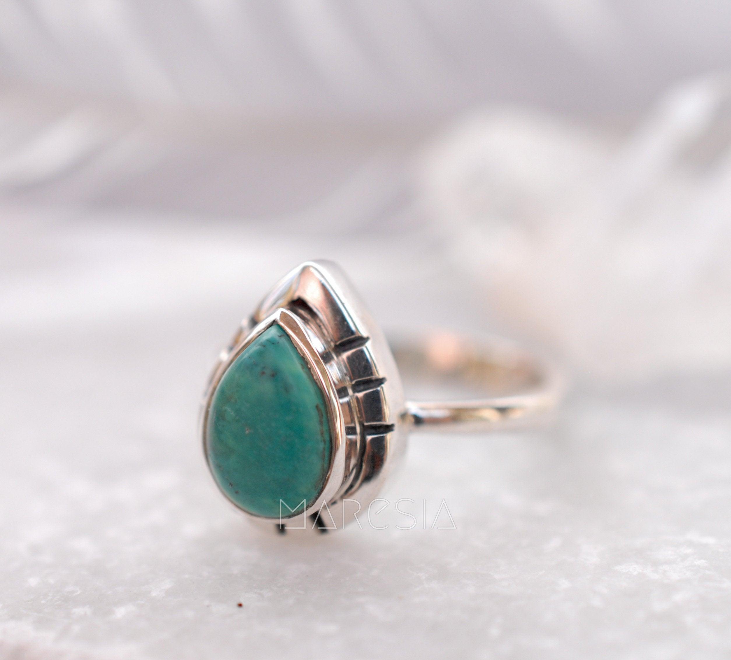 Turquoise Ring ~ Sterling Silver 925 ~MR008 - Maresia Jewelry