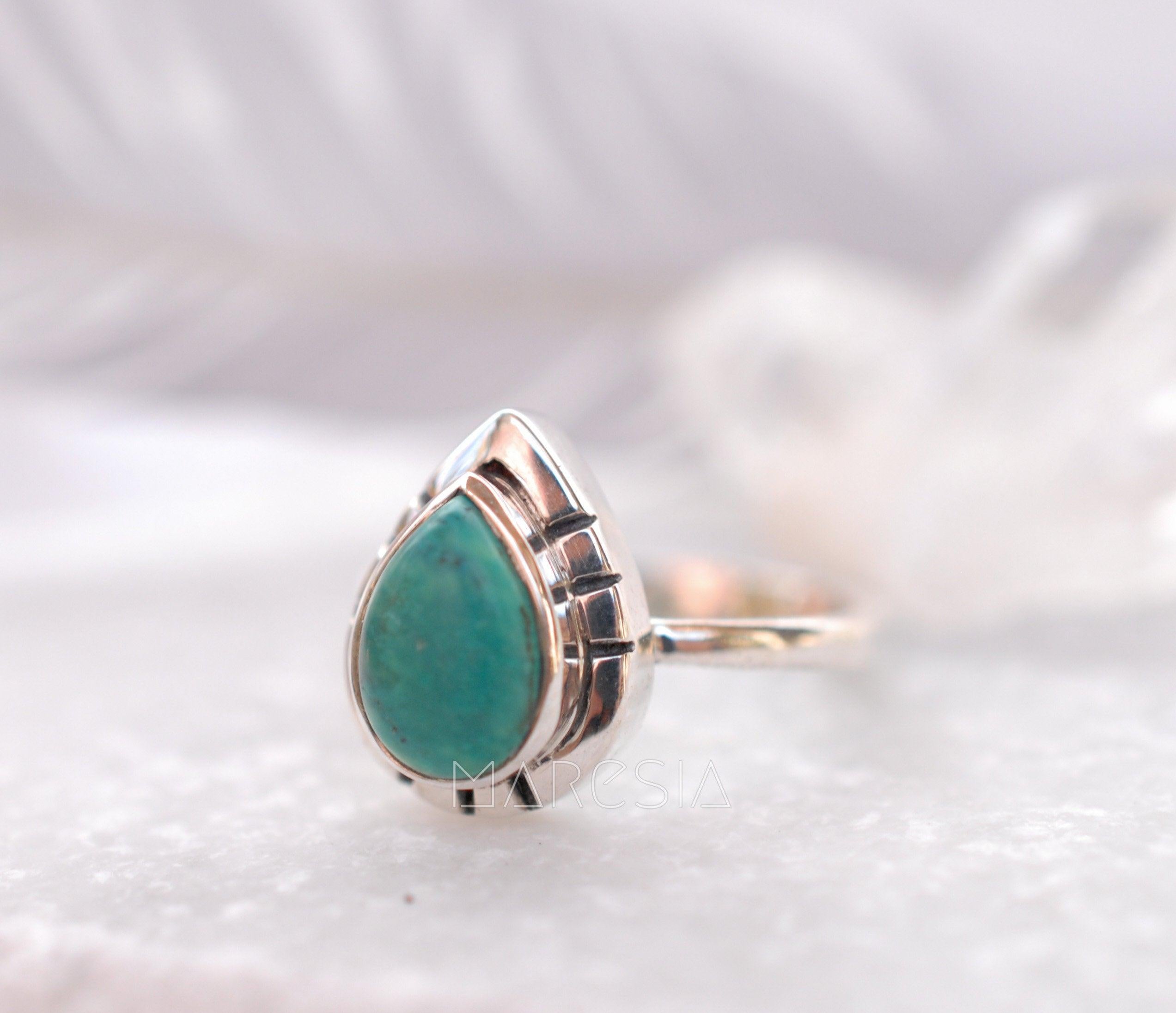 Turquoise Ring ~ Sterling Silver 925 ~MR008 - Maresia Jewelry