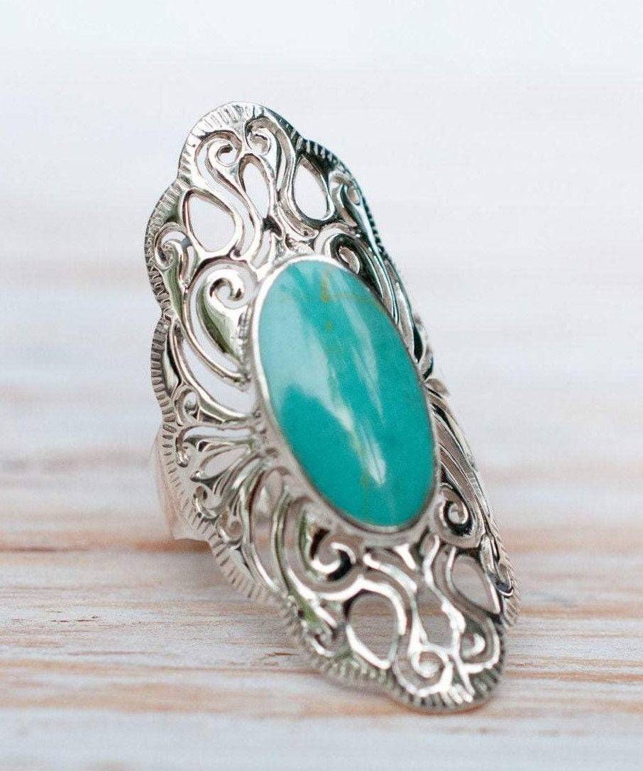 Turquoise Ring ~ Sterling Silver 925 ~  MR137 - Maresia Jewelry