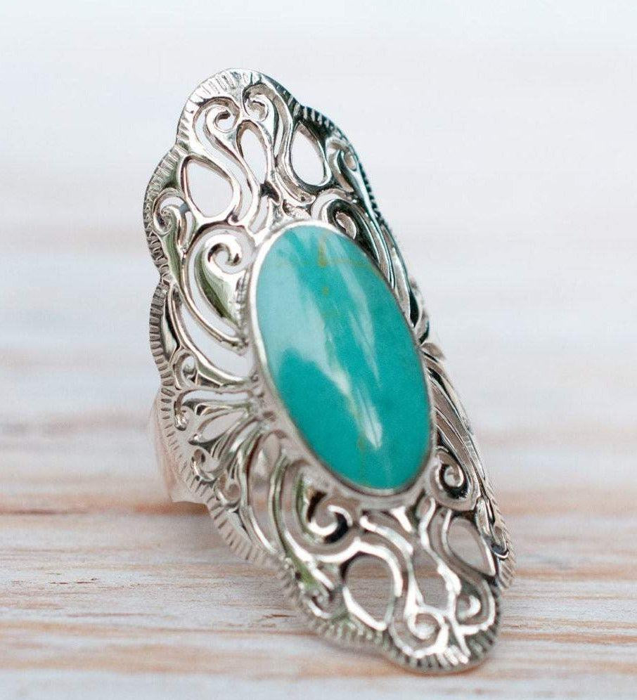 Turquoise Ring ~ Sterling Silver 925 ~  MR137 - Maresia Jewelry