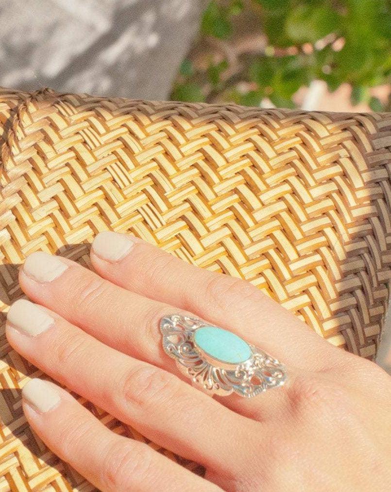 Turquoise Ring ~ Sterling Silver 925 ~  MR137 - Maresia Jewelry