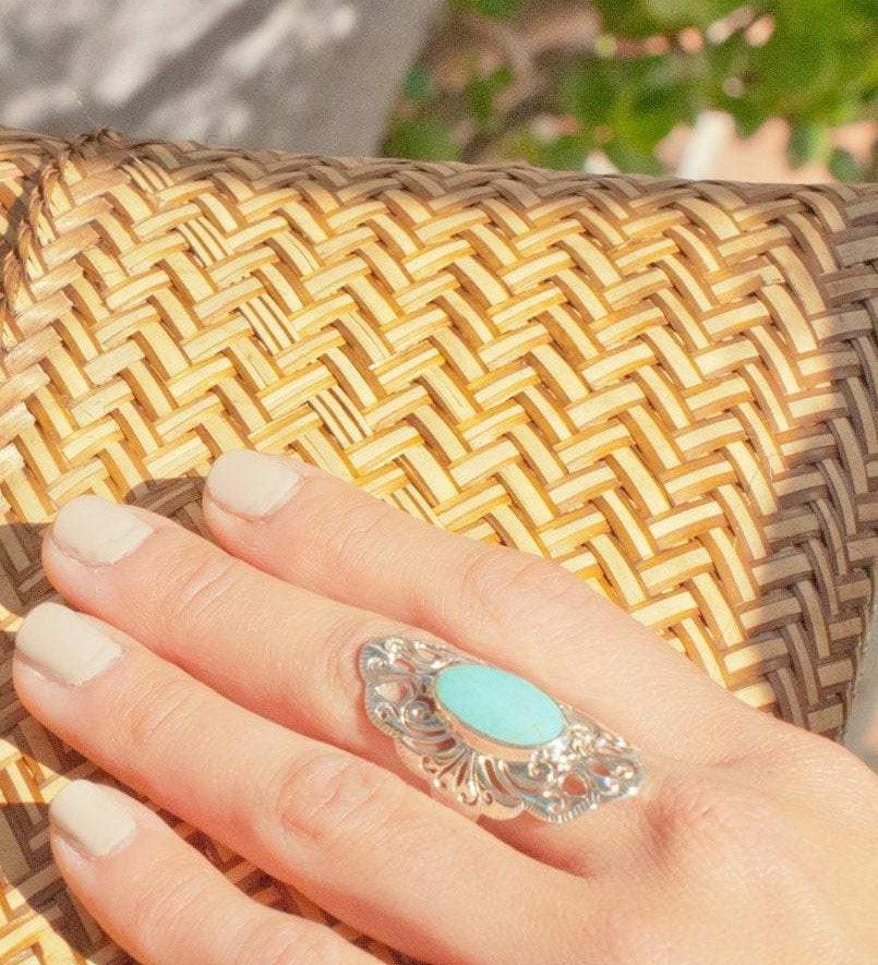 Turquoise Ring ~ Sterling Silver 925 ~  MR137 - Maresia Jewelry