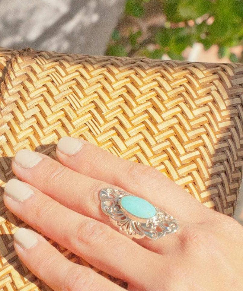 Turquoise Ring ~ Sterling Silver 925 ~  MR137 - Maresia Jewelry
