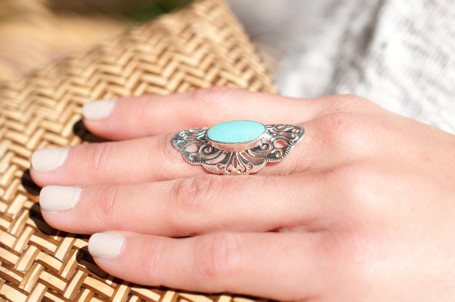 Turquoise Ring ~ Sterling Silver 925 ~  MR137 - Maresia Jewelry