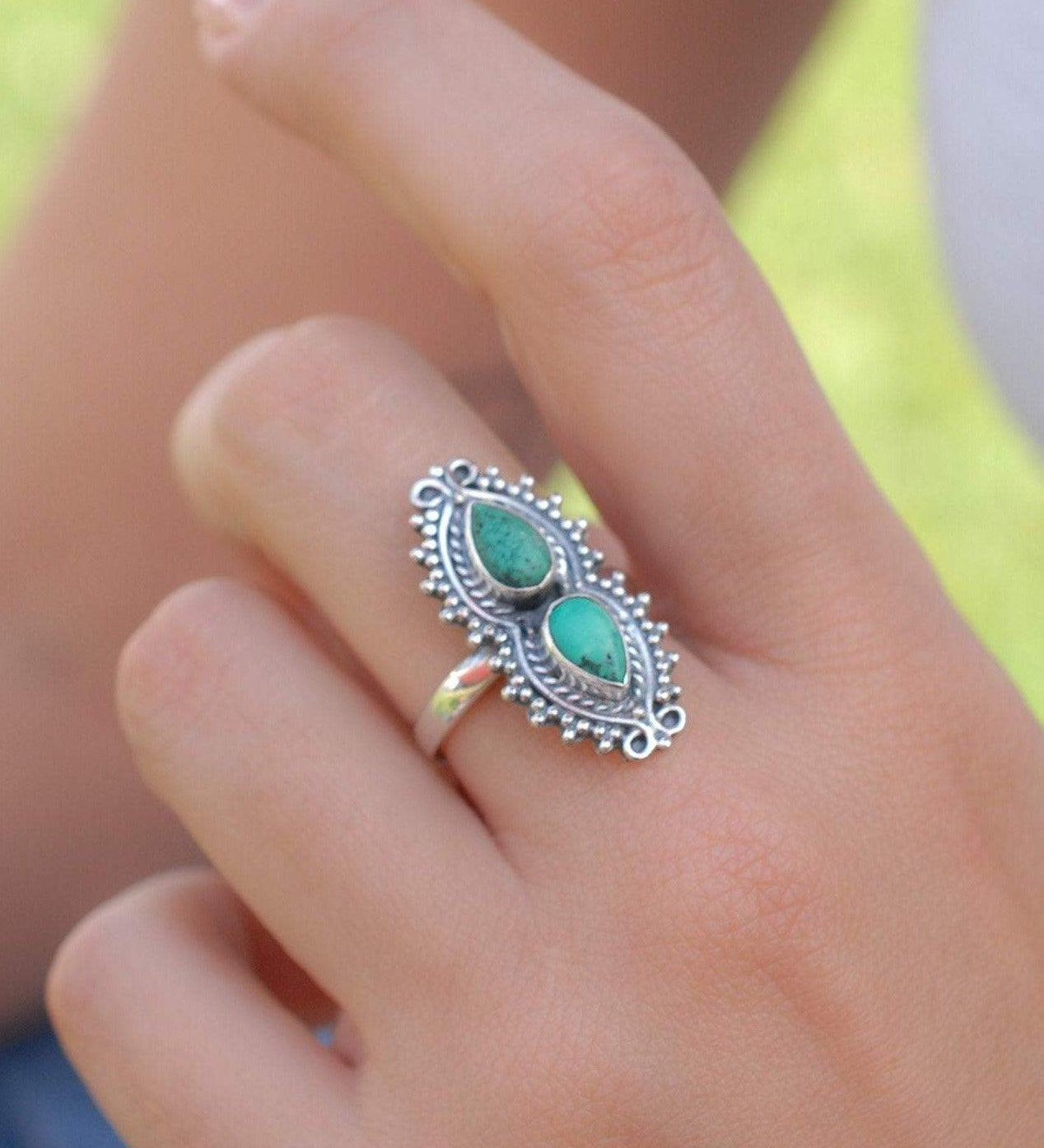 Turquoise Ring ~ Sterling Silver 925 ~MR140 - Maresia Jewelry