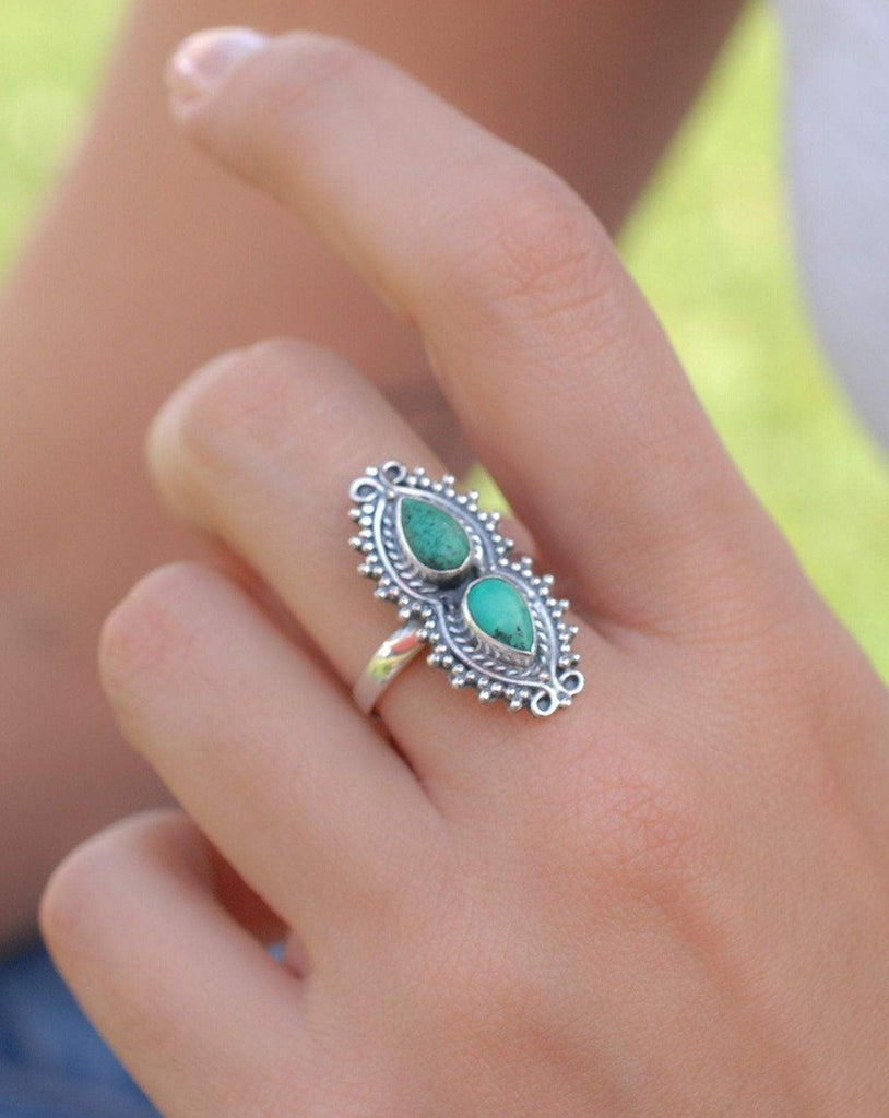 Turquoise Ring ~ Sterling Silver 925 ~MR140 - Maresia Jewelry