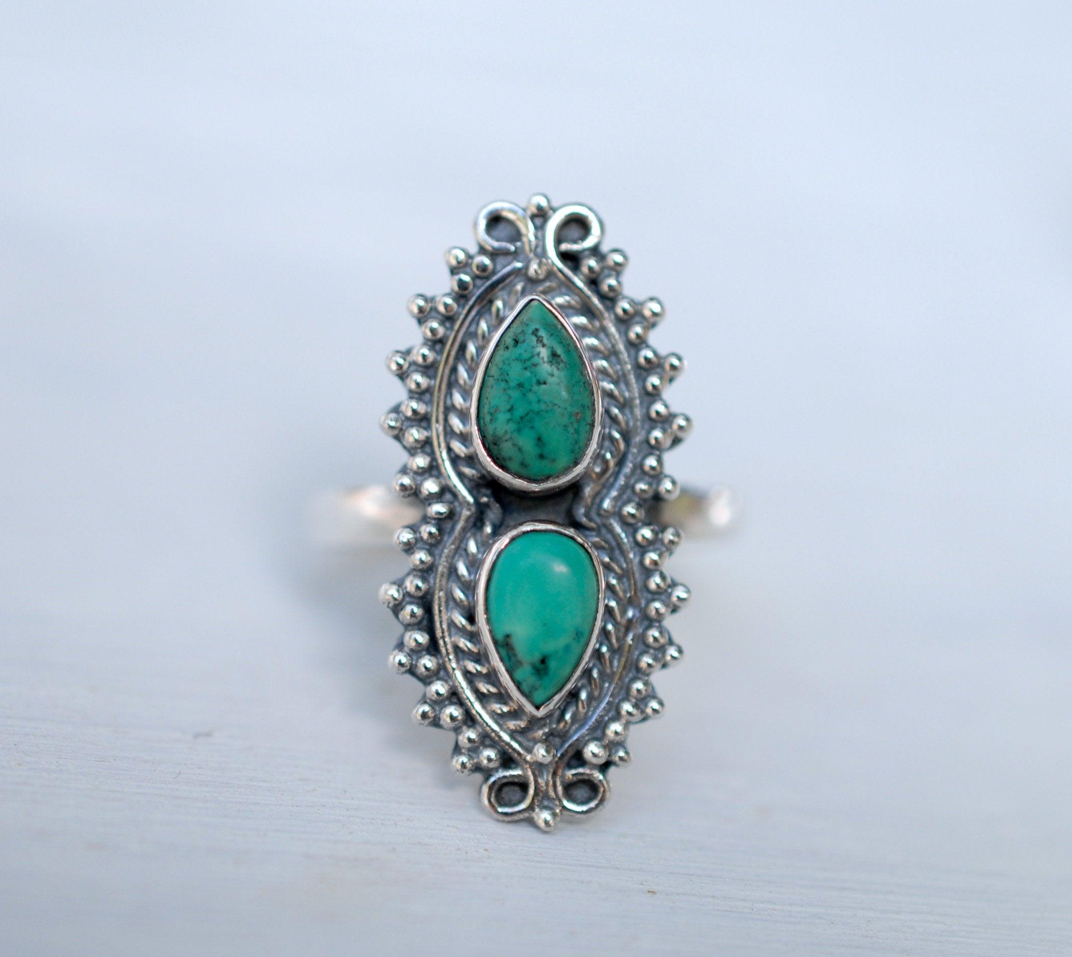Turquoise Ring ~ Sterling Silver 925 ~MR140 - Maresia Jewelry