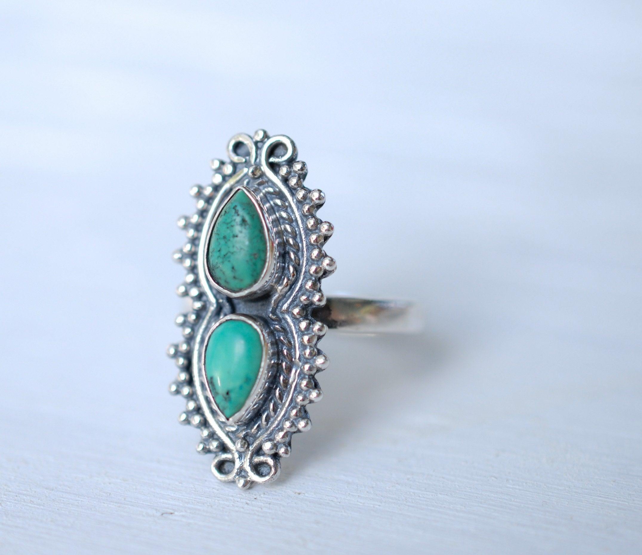 Turquoise Ring ~ Sterling Silver 925 ~MR140 - Maresia Jewelry