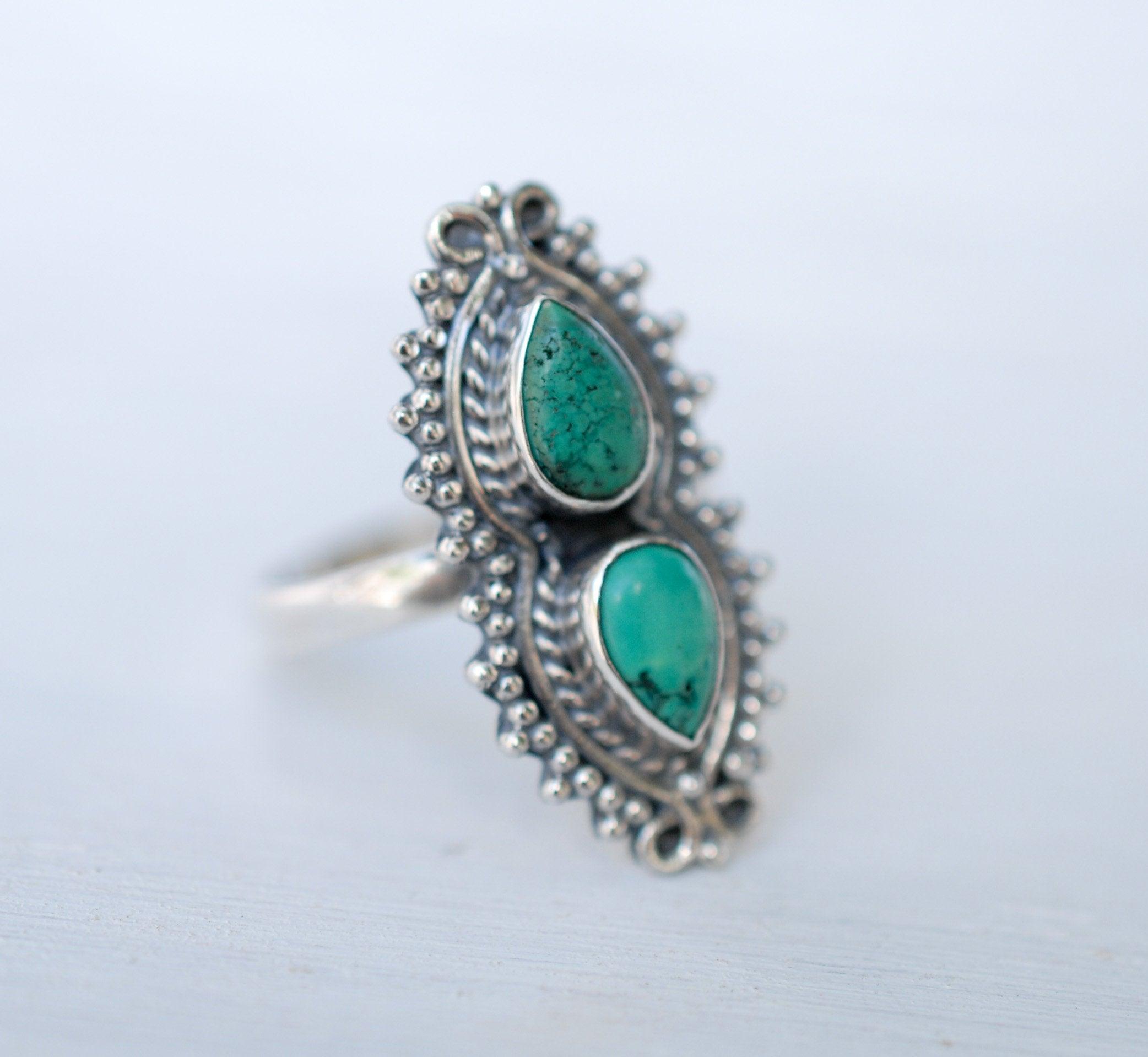 Turquoise Ring ~ Sterling Silver 925 ~MR140 - Maresia Jewelry