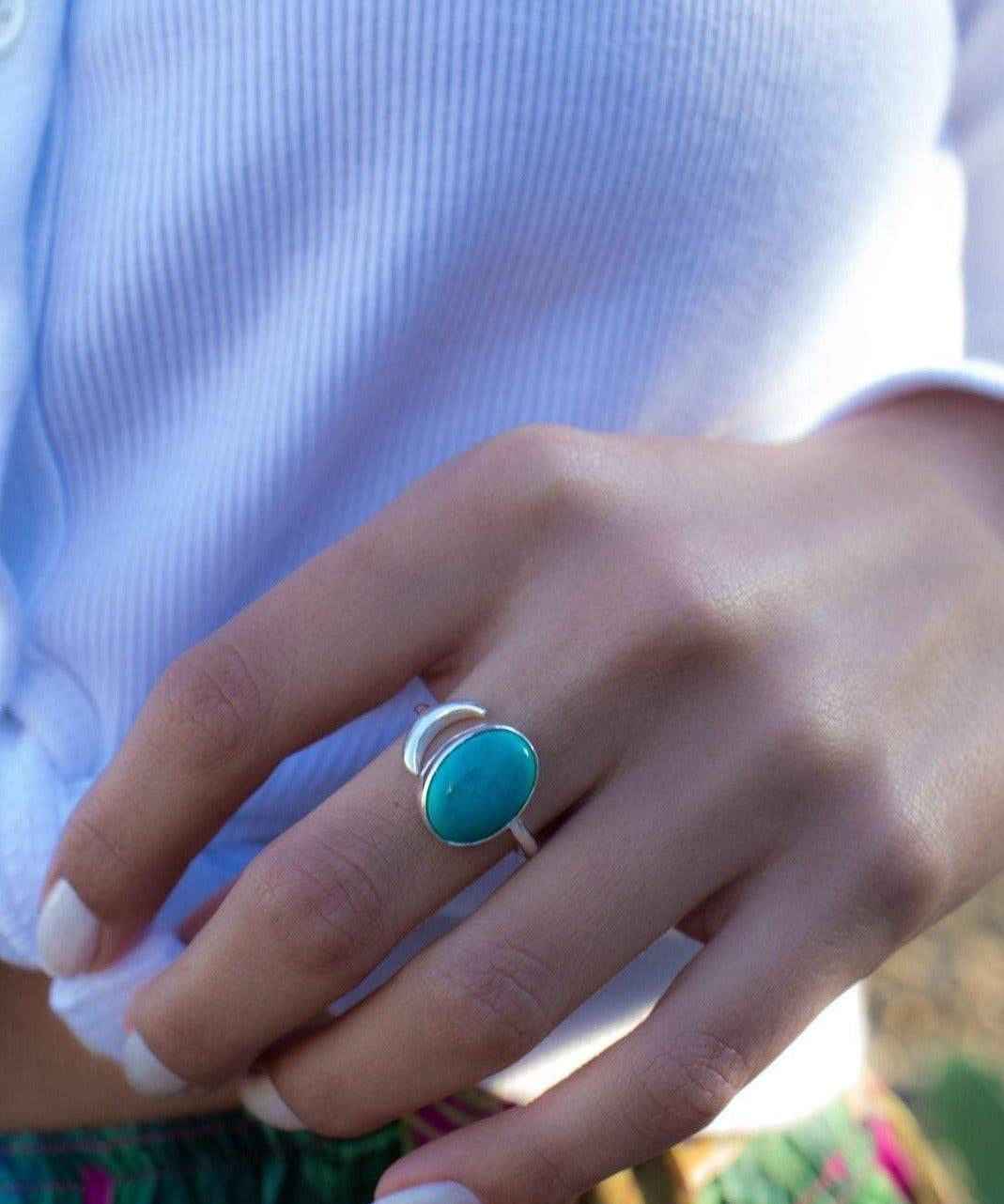 Turquoise Ring ~ Sterling Silver 925 ~ MR178 - Maresia Jewelry