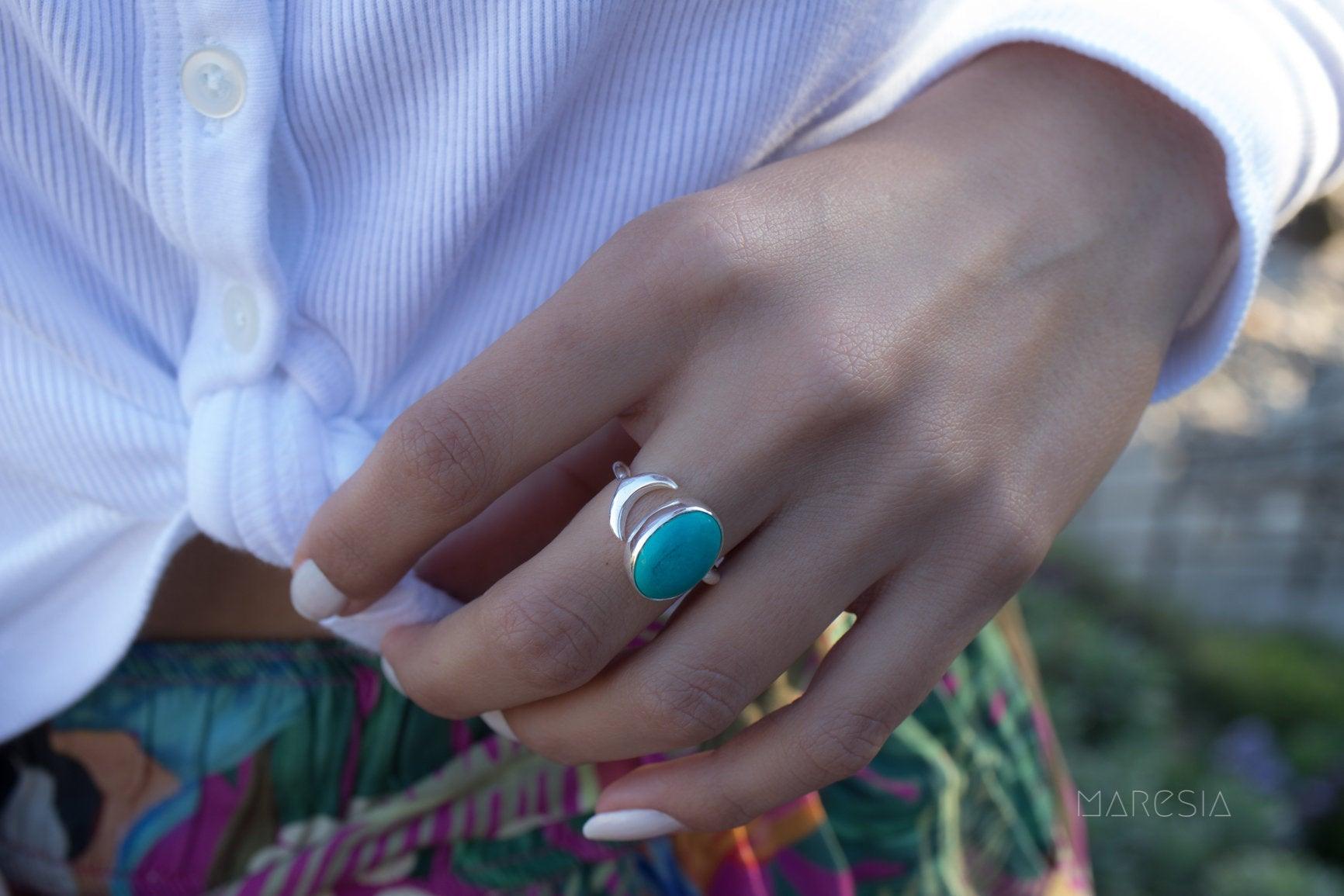 Turquoise Ring ~ Sterling Silver 925 ~ MR178 - Maresia Jewelry