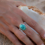 Turquoise Ring ~ Sterling Silver 925 ~ Handmade ~ Statement ~ Hippie ~ Bohemian ~ Jewelry ~Gift For Her ~Gemstone~December Birthstone~ MR227
