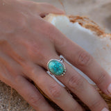 Turquoise Ring ~ Sterling Silver 925 ~ Handmade ~ Statement ~ Hippie ~ Bohemian ~ Jewelry ~Gift For Her ~Gemstone~December Birthstone~ MR227