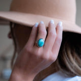Turquoise Ring ~ Sterling Silver 925 ~ Handmade ~ Statement ~ Hippie ~ Bohemian ~ Jewelry ~Gift For Her ~Gemstone~December Birthstone~ MR227