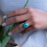 Turquoise Ring ~ Sterling Silver 925 ~ Handmade ~ Statement ~ Hippie ~ Bohemian ~ Jewelry ~Gift For Her ~Gemstone~December Birthstone~ MR227