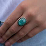 Turquoise Ring ~ Sterling Silver 925 ~ Handmade ~ Statement ~ Hippie ~ Bohemian ~ Jewelry ~Gift For Her ~Gemstone~December Birthstone~ MR227