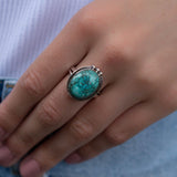 Turquoise Ring ~ Sterling Silver 925 ~ Handmade ~ Statement ~ Hippie ~ Bohemian ~ Jewelry ~Gift For Her ~Gemstone~December Birthstone~ MR227