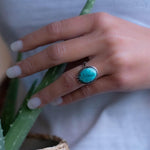 Turquoise Ring ~ Sterling Silver 925 ~ Handmade ~ Statement ~ Hippie ~ Bohemian ~ Jewelry ~Gift For Her ~Gemstone~December Birthstone~ MR227