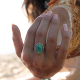 Turquoise Ring ~ Sterling Silver 925 ~ Handmade ~ Statement ~ Hippie ~ Bohemian ~ Jewelry ~Gift For Her ~Gemstone~December Birthstone~ MR227