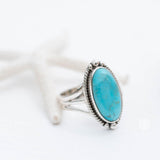 Turquoise Ring ~ Sterling Silver 925 ~ Handmade ~ Statement ~ Hippie ~ Bohemian ~ Jewelry ~Gift For Her ~Gemstone~December Birthstone~MR249