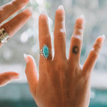 Turquoise Ring ~ Sterling Silver 925 ~ Handmade ~ Statement ~ Hippie ~ Bohemian ~ Jewelry ~Gift For Her ~Gemstone~December Birthstone~MR249