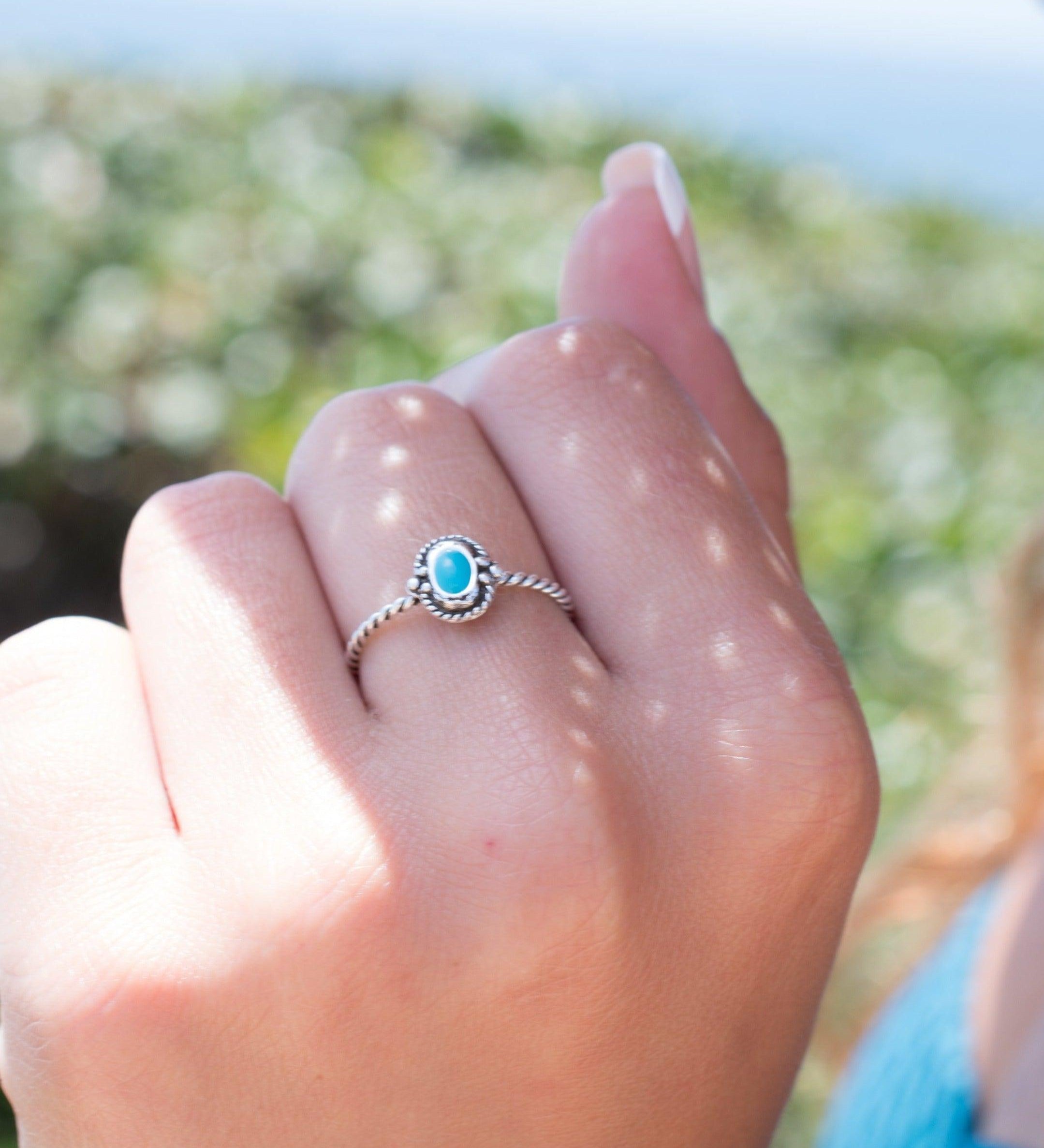Turquoise Ring ~Sterling Silver 925~SMR024 - Maresia Jewelry