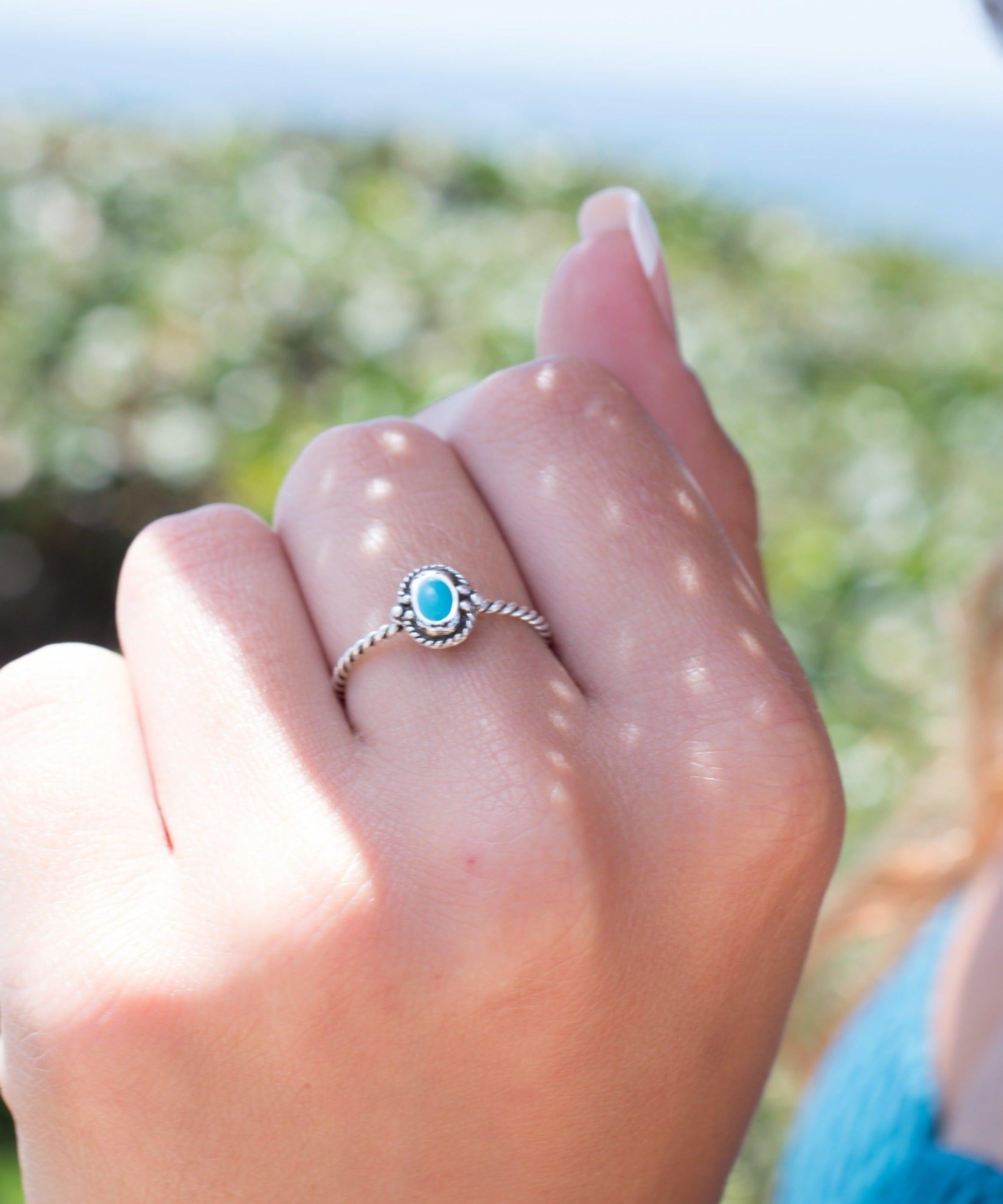 Turquoise Ring ~Sterling Silver 925~SMR024 - Maresia Jewelry