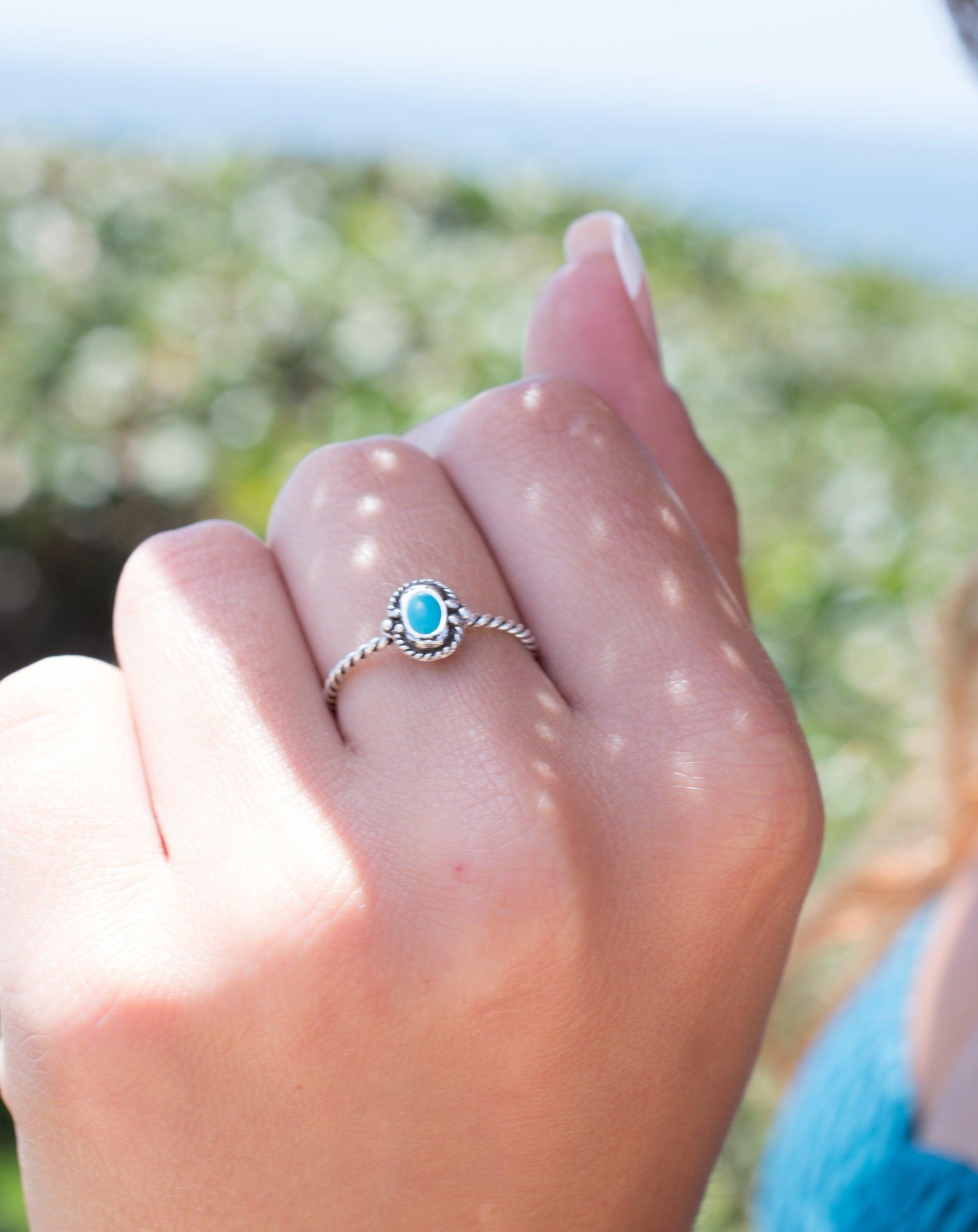 Turquoise Ring ~Sterling Silver 925~SMR024 - Maresia Jewelry