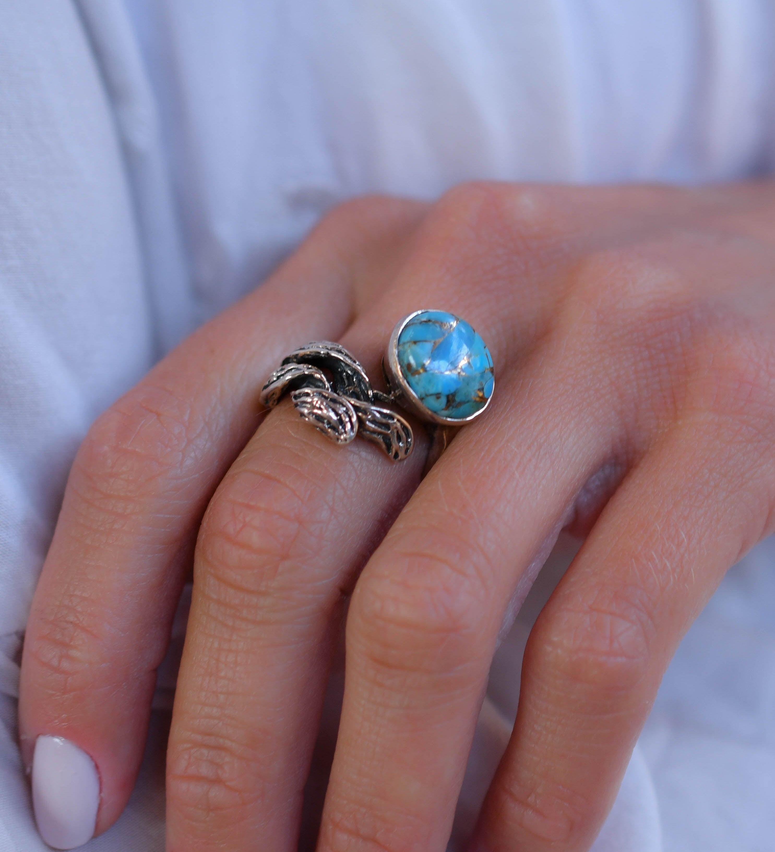 Turquoise Ring ~Sterling Silver 925~SMR142 - Maresia Jewelry