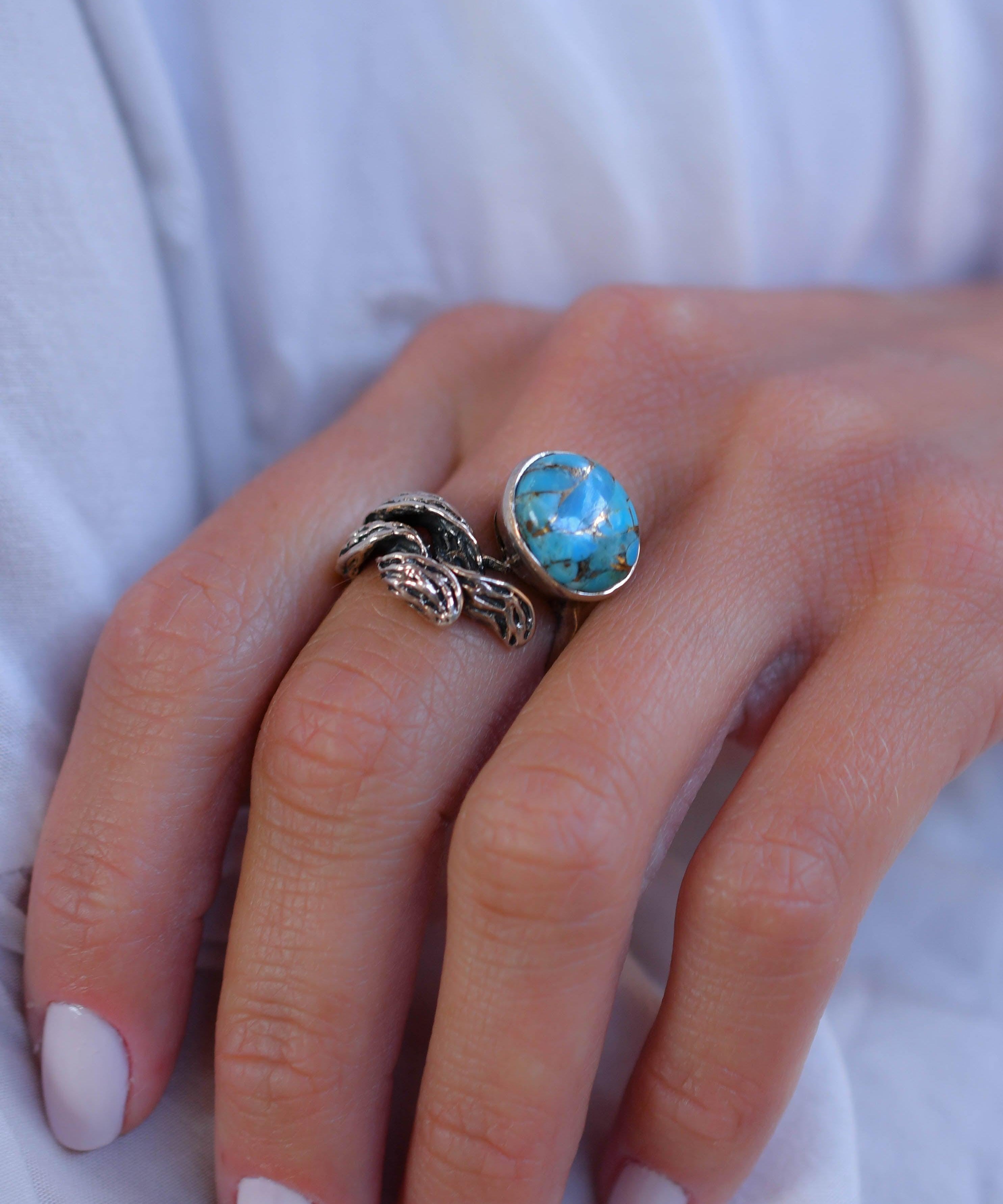 Turquoise Ring ~Sterling Silver 925~SMR142 - Maresia Jewelry