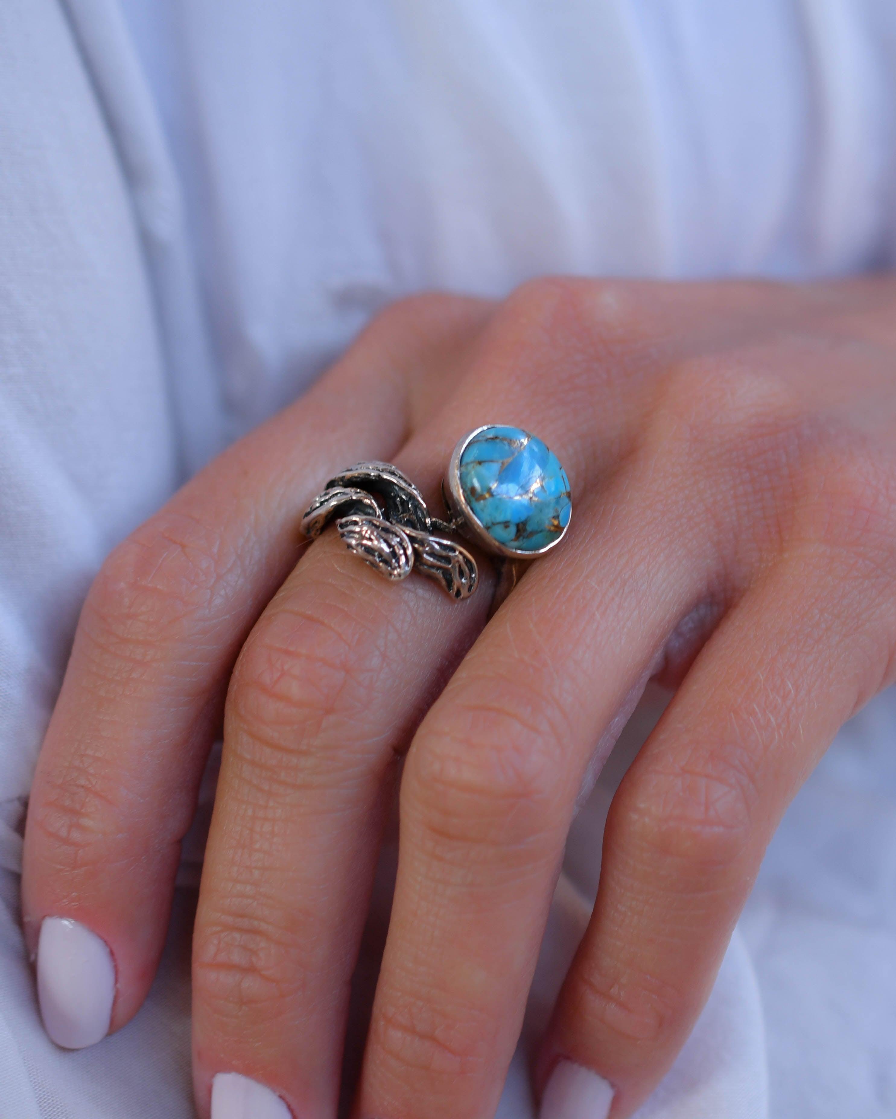 Turquoise Ring ~Sterling Silver 925~SMR142 - Maresia Jewelry