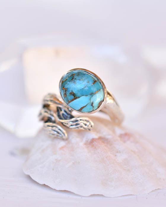 Turquoise Ring ~Sterling Silver 925~SMR142 - Maresia Jewelry