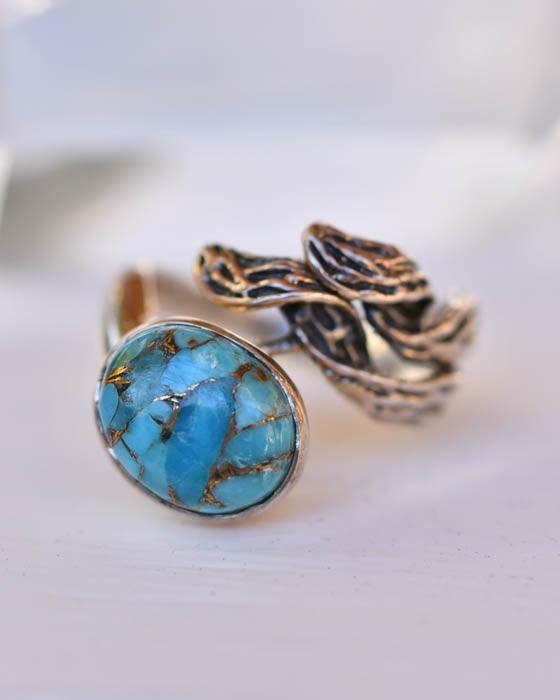 Turquoise Ring ~Sterling Silver 925~SMR142 - Maresia Jewelry