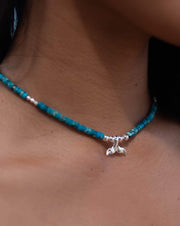 Turquoise whale tail necklace~ Sterling Silver 925 ~ Choker ~ Jewelry ~ Gift For Her ~ Minimalist~ Handmade~