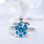 Turtle Blue Opal Ring ~Sterling Silver 925~ SMR069 - Maresia Jewelry