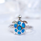 Turtle Blue Opal Ring ~Sterling Silver 925~ SMR069 - Maresia Jewelry