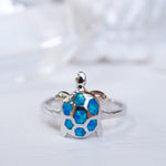 Turtle Blue Opal Ring ~Sterling Silver 925~ SMR069 - Maresia Jewelry