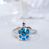 Turtle Blue Opal Ring ~Sterling Silver 925~ SMR069 - Maresia Jewelry